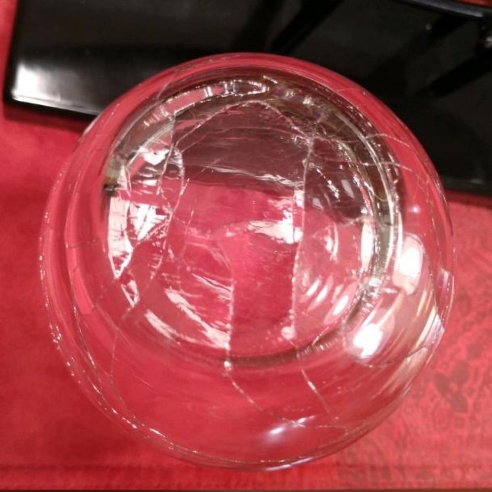 Pier 1-Clear Crackle Angled Rim Tumblers-4 - Picture 5 of 5